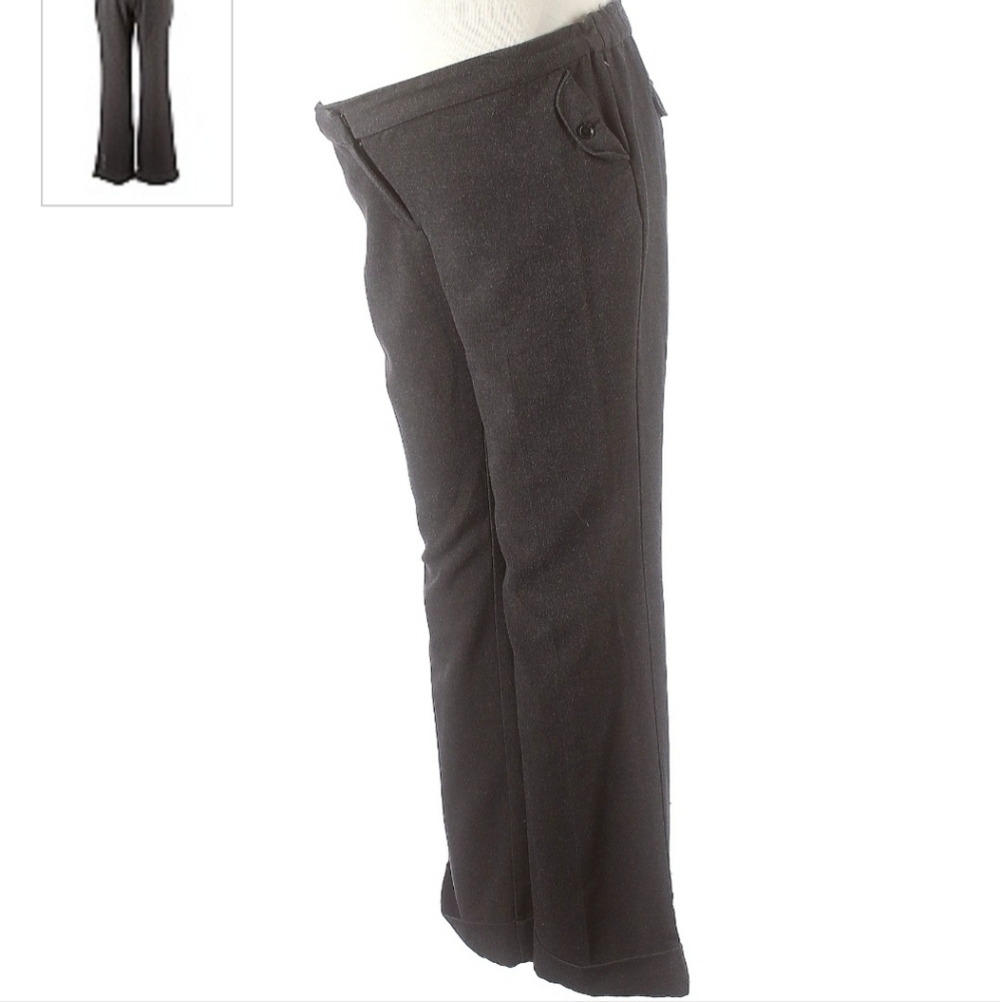 Liz Lange Maternity Grey Tweed Dress Pants Women's Size 10 Adjustable Waist EUC